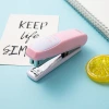 Wholesale of creative macaron-colored stapler, portable and labor-saving stapler No. 12 medium-sized office stapler details Picture
